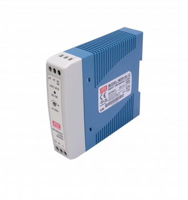 MDR-20-12 MEANWELL 12VCC 20W 1,67A Regulable Ancho-24mm Carril-DIN Fuente-de-Alimentación