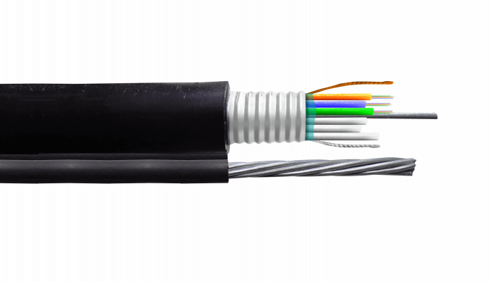 CFS812 SM 12-Fibra-G652D 3-Minitubo 1-mt Figura8 Negro Exterior Portante7x1mm