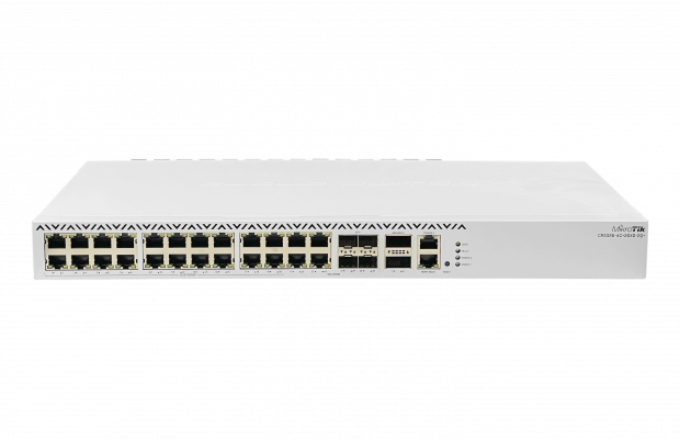 CRS326-4C+20G+2Q+RM MIKROTIK 20 puertos 2,5G 4 puertos 10G 4 ranuras SFP+ 2 ranuras QSFP+40G L6 2 fuentes 220VAC requiere-cables-C13