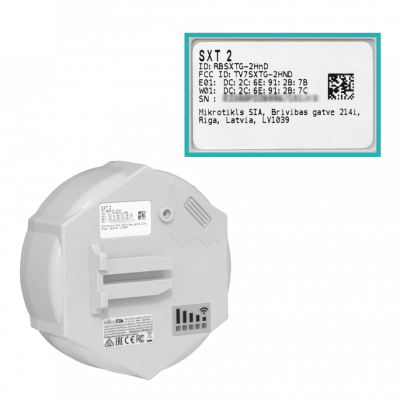 RBSXTG-2HND MIKROTIK 1-1000 2x2 2,4GHz L4 Exterior 10dBi 32dBm inc-24V SXT-2