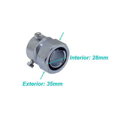 MEMT25 25mm Acople EMT a Tuberia Flexible Adaptador Metalico 15-27/19mm