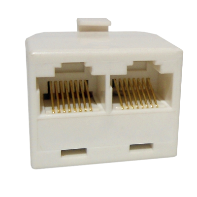 RJ45-CP2 Union Y 2-RJ45-Hembra 1-RJ45-Macho CAT3 Blanco