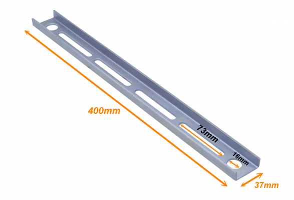 CCA-40B 40cm 2-Perf Barra Metal Ranurada Soporte para CC-240 400x39x14mm