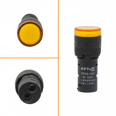 PILOTO-LED-B Naranjo LuzPiloto LED 220VAC 14mm-diametro 19mm-cabeza 45mm-altura