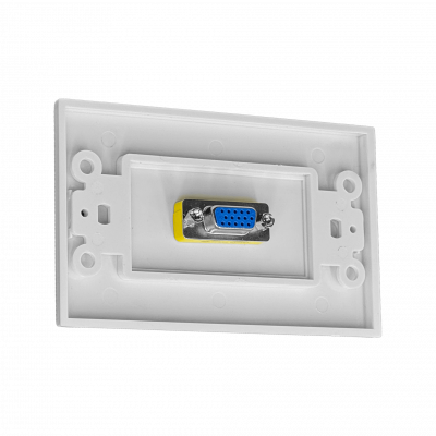 FP1VGA-HH Placa Frontal Plástica Blanca con Conector VGA Hembra-Hembra WPHD15FF 70x114mm