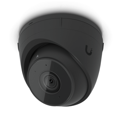 TURRET-ULTRAB Cámara IP minidomo UI color negro con alimentación PoE, lente gran angular de 55°, resolución 2K, protección IK04 e IP66, micrófono y altavoz integrados, alcance IR de 1 a 100 metros