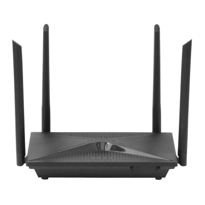 DIR-2150. Enrutador inalámbrico D-LINK AC2100 de doble banda con 1733 Mbps en 5 GHz, 300 Mbps en 2.4 GHz, 4 antenas fijas, 4 puertos LAN Gigabit y 1 puerto WAN.