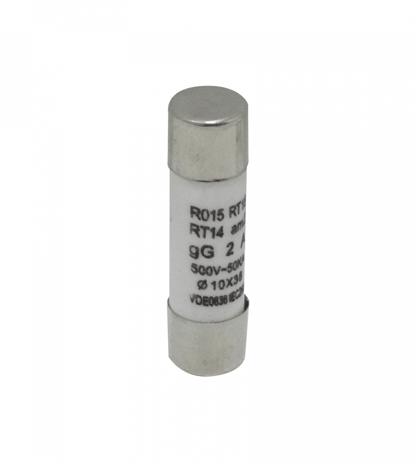 FUSE-2C Unidad 2A 10x38mm 500V 50KA Cartucho Fusible Cilíndrico 36mm-Longitud 9,5mm-Diámetro