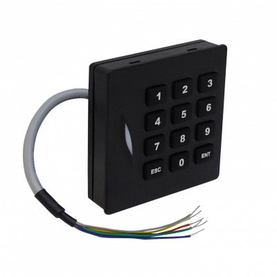 KR102E-LIQ ZK Lector RFID USADO 86x86mm Panel táctil req/6-14VDC 6-pin Emisor sonoro 12-Tecl