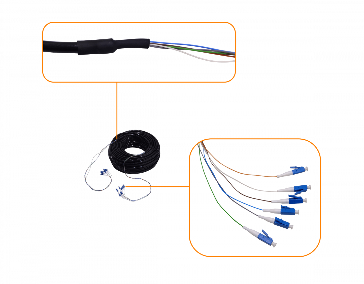 FC-SM-200 UBIQUITI 61m 200ft Jumper Cable Exterior 6-Fibras/LC-LC MonoModo 5,8mm
