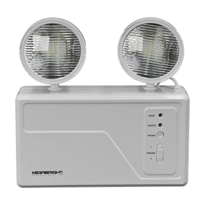 CT-1098 MEGABRIGHT 2-LED Luminaria de Emergencia con Acumulador Interno Recargable 220VAC IP20
