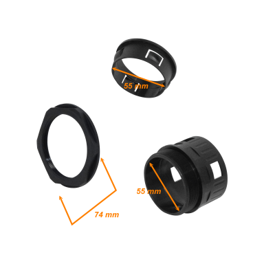 FLEP55-SA Prensaestopas de Salida para Conduit Flexible Plástico Negro de 55mm