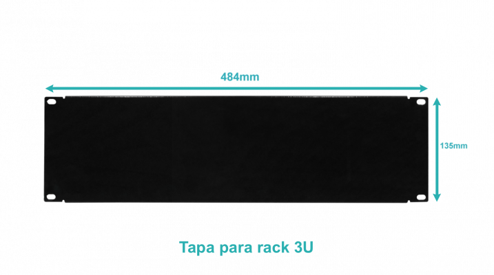 RAP-3 LINKMADE 3U Panel Ciego para Rack 19 Pulgadas Acero Negro