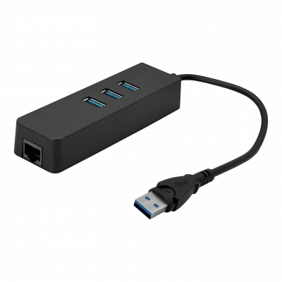 GENLANHUB3 Concentrador de 3 Puertos 1xUSB3.0-A 1xRJ45-LAN-Ethernet 10/100Mbps Win Mac Linux