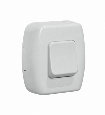 INTERRUPTOR KALOP 9/24 Pulsador Sobrepuesto Unipolar Blanco Tekna Referencia KS39658