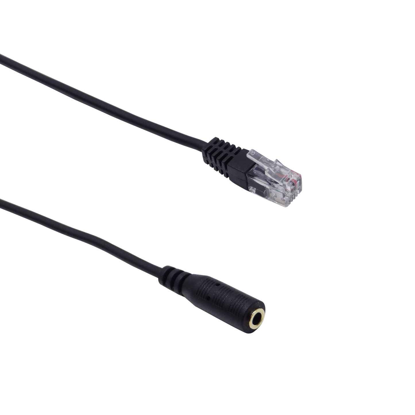 3.5H-RJ9M. Adaptador RJ9 conector macho a entrada 3,5mm hembra, cable de 21cm, compatible con sistemas telefónicos IP versión 3.5