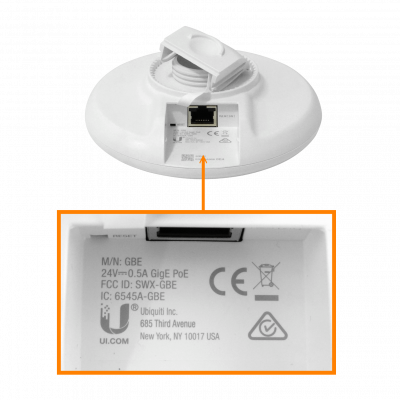 GBE UBIQUITI 60GHz 5GHz 17/10dBi 57-66GHz 1-1000 airMAX 1Gbps 500 metros incluye 24V