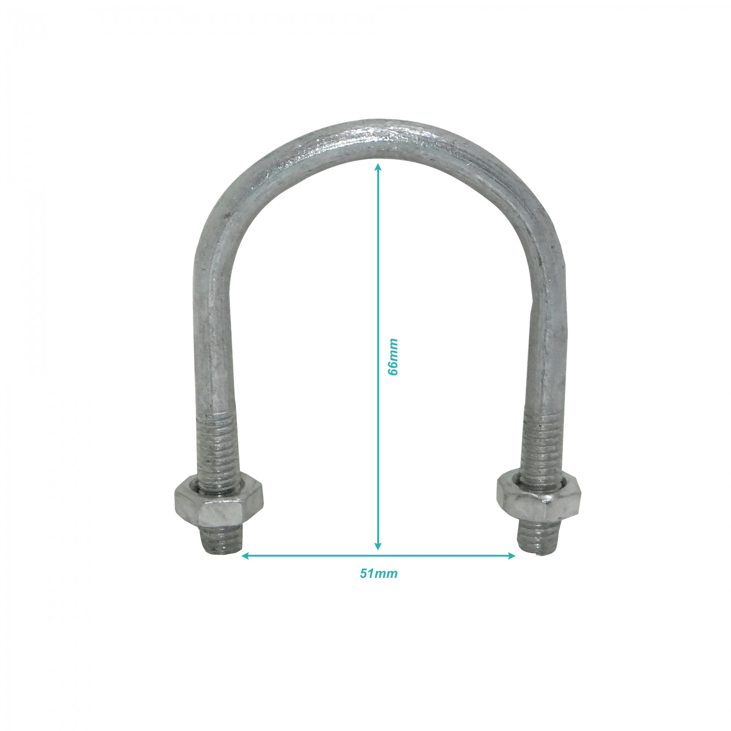 UDN-04 int-48mm inc-2-tuercas Abrazadera Metalica Unitaria para Poste