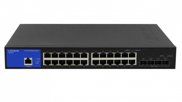 LGS328C LINKSYS Switch Gestionable Rack 28-puertos 24x1000 4xSFP+10G 1xConsola RS232-RJ45