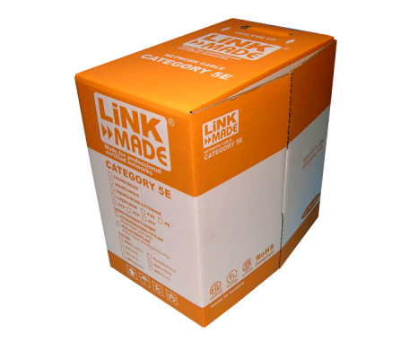 CBXL-UN3 LINKMADE Bobina de 300 metros de cable UTP exterior Cat5e, color negro, conductor de cobre unifilar