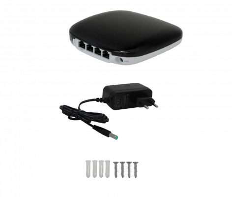 UF-WIFI UBIQUITI 2,4-N300 GPON ONU 4-1000 1-SC/APC SM B+ incluye fuente 24V-Enchufe 126x126mm