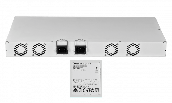 CRS418-8P-8G-2S+RM MIKROTIK 17-1000(8-PoE+) 2-SFP+ USB L2/L3 Bastidor 2-220VAC Conmutador