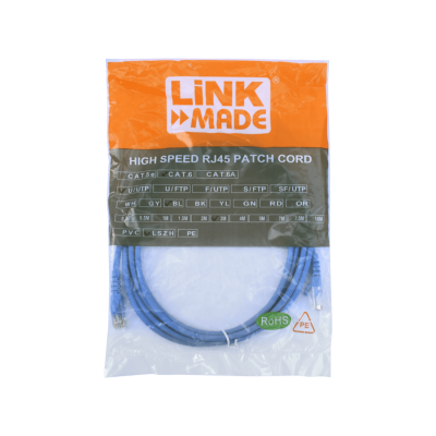 CP6A-30L LINKMADE 3MT CAT6 AZUL LSZH CABLE PATCH INYECTADO MULTIFILAR