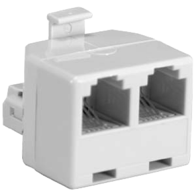 RJ45-CP2 Union Y 2-RJ45-Hembra 1-RJ45-Macho CAT3 Blanco