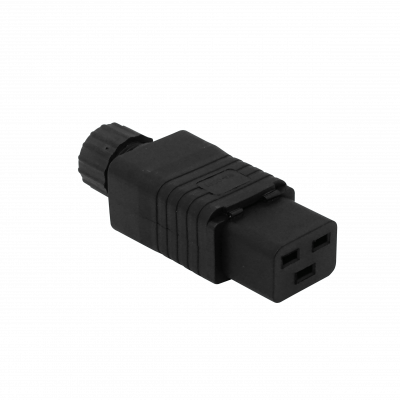 DHV Conector Hembra C19 Portátil 16A Negro para Sistemas UPS de elevada potencia