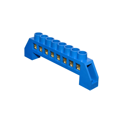 REGLETA-DA8 Barra de Distribución Azul con 8 Tomas de 4mm Instalación en Carril DIN para Circuitos Eléctricos
