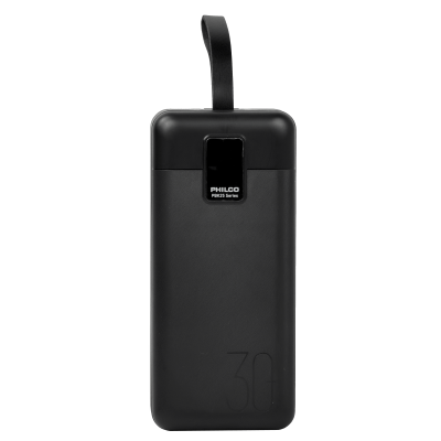 USB-30 PHILCO Banco de Bateria 30000mAh 2-USB-C USB-A 111Wh Max22,5W Portatil