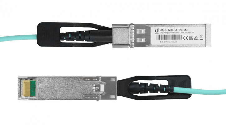 UA2-05 UBIQUITI 5m SFP28-25Gbps Cable 3mm Fibra-MM Directo UACC-AOC-SFP28-5M