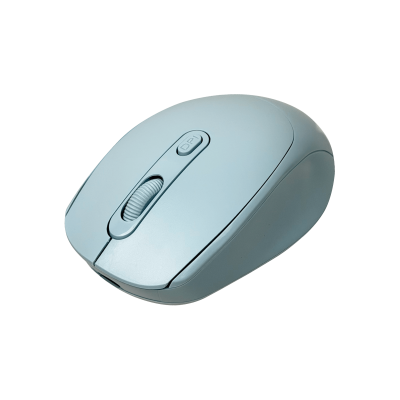 MOUSE-24 Raton Inalambrico Celeste 2,4GHz USB con Bateria Interna Recargable y Cable incluido