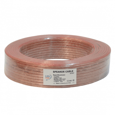 2X16T 2x16AWG Cobre 2x1,0mm2 100mt Transparente Conductor Dúplex Flexible 56x0,15