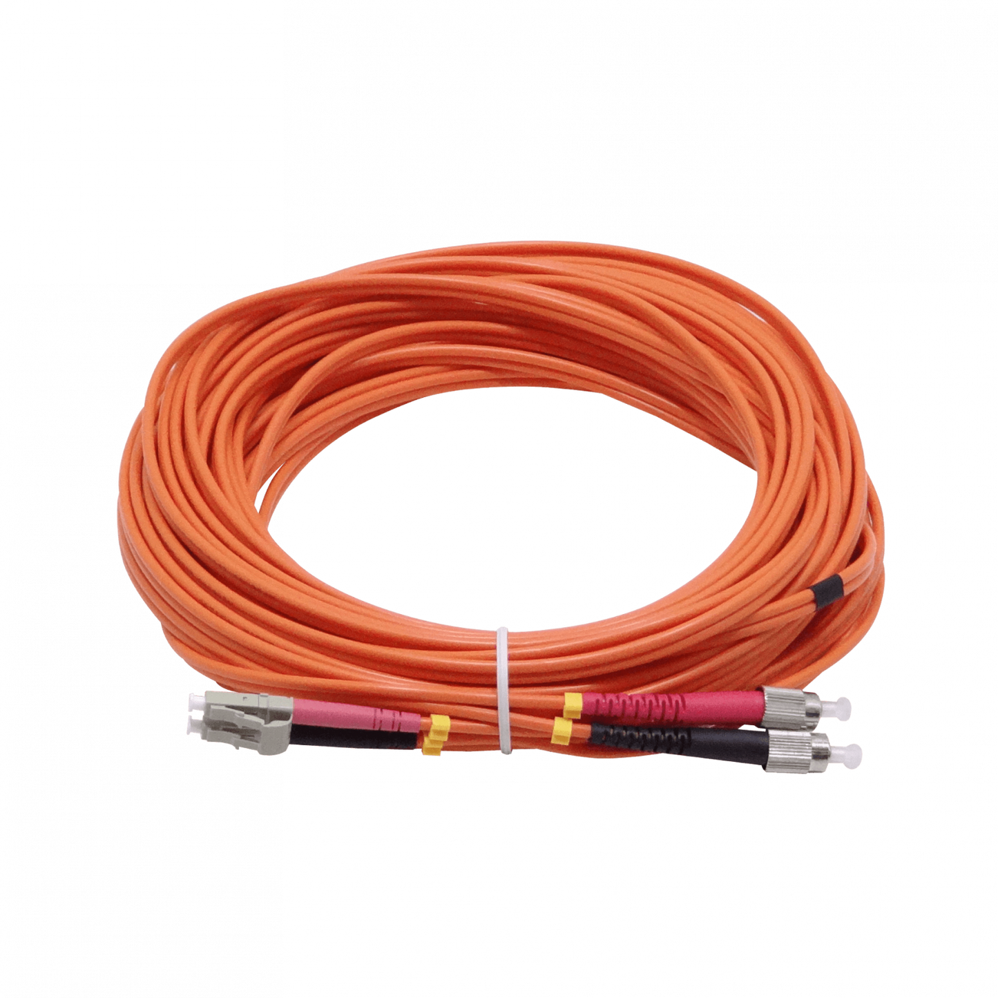 JFMLF15 Jumper de fibra óptica dúplex multimodo OM1 de 15 metros, conectores LC a FC, núcleo/revestimiento 62.5/125 µm, cubierta LSZH