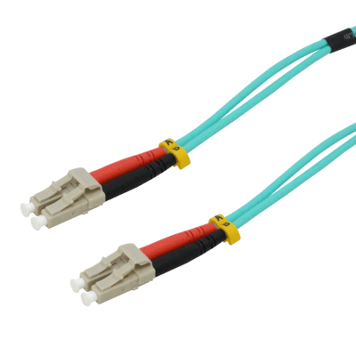 JF3LL15 Jumper de fibra óptica dúplex multimodo OM3, conectores LC a LC, cable de 3,0 mm 50/125 µm, cubierta LSZH, longitud de 15 metros.