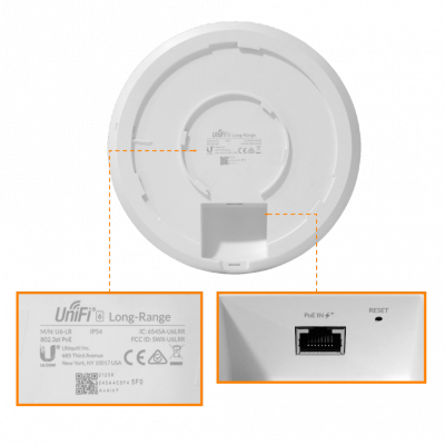 U6-LR UBIQUITI 4x4 WiFi6 2400/600mbps-5/2,4GHz 6/4dBi req-PoE48at/19W 1-1000