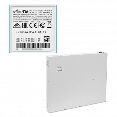 CRS354-48P-4S+2Q+RM MIKROTIK req-C13 2-QSFP+40G 48-1000-PoE 4-SFP+10G MGMT L5 1-PSU Switch