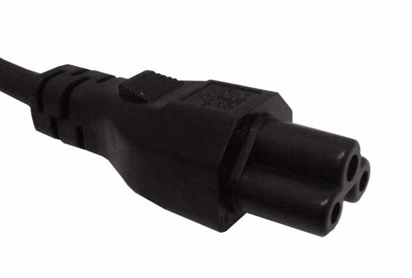 CIMT 0,6mt Negro Trebol-C5-Hembra Chile-Macho Cable Alimentacion 6A 3x0,75mm2 60cm