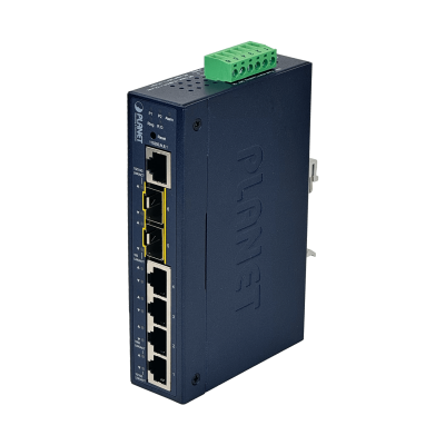 IGS-5224 PLANET 4 puertos 1000 1 SFP 1 SFP-2.5G Conmutador Industrial Administrable Capa 2 Montaje Riel-DIN 12-48VDC
