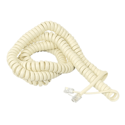 MT-1279 MACROTEL RJ9 M-M 7,5mt Cable Micrófono Helicoidal 4P4C-7,7mm Tonalidad Crema
