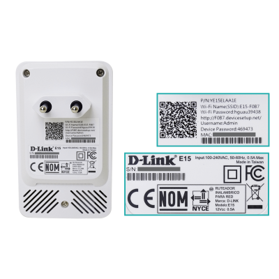 E15 D-LINK Extensor Inalámbrico WiFi6 AX1500 1200+300mbps Doble Banda 5GHz+2,4GHz Antena Integrada 1 Puerto Gigabit