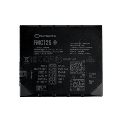 FMC125 TELTONIKA Localizador 4G/LTE Doble-SIM RS232 RS485 SMS Bluetooth4.0 10-30V Batería-Litio