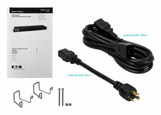 PDU20H. TRIPPLITE Unidad de Distribución de Energía 14 Tomas IP 12-C13 2-C19 1-C20 16A Montaje en Rack-1U 2P+T