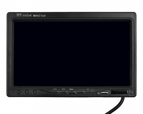 P7P Pantalla Monitor 7 pulgadas Análogo 2 Conectores RCA-H Plug 5,5x2,1mm Uso Auto/Pared