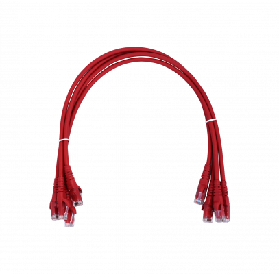 CP6R-05-4 LINKMADE Pack 4 Cables de Parcheo Inyectados CAT6 Rojo LSZH de 50cm 4x0,5 metros