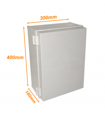 KG-4030. Caja de Distribución 400x300x180mm Hermética Tonalidad Gris Material Plástico Clasificación IP66 Cumplimiento RoHS con Placa Base