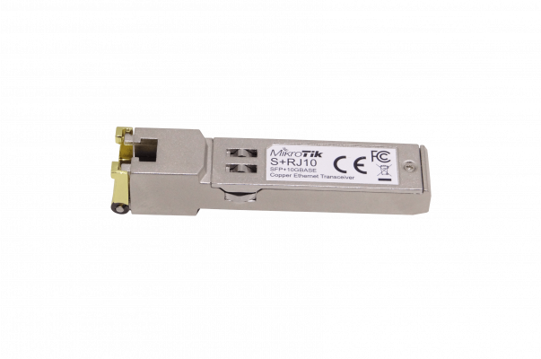 S+RJ10 MIKROTIK Transceptor SFP+ 10GBASE-T de Cobre con Puerto RJ45 Multigigabit (10/100/1000/2500/5000/10000)