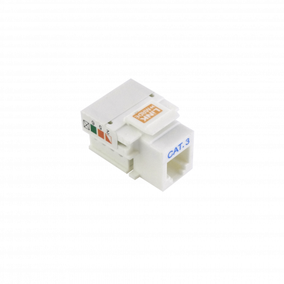 KP3WL LINKMADE Blanco Cat3 RJ11/RJ14 6P4C Hembra Insertable Keystone