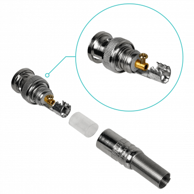 BM-S59 4-unidades Conector BNC-Macho RG59 Sin-Soldadura para Cable RG-59 Crimpeable